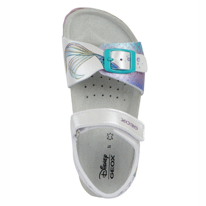 SANDALS GEOX ADRIEL DISNEY PRINCEES WHITE/AQUAMARINE