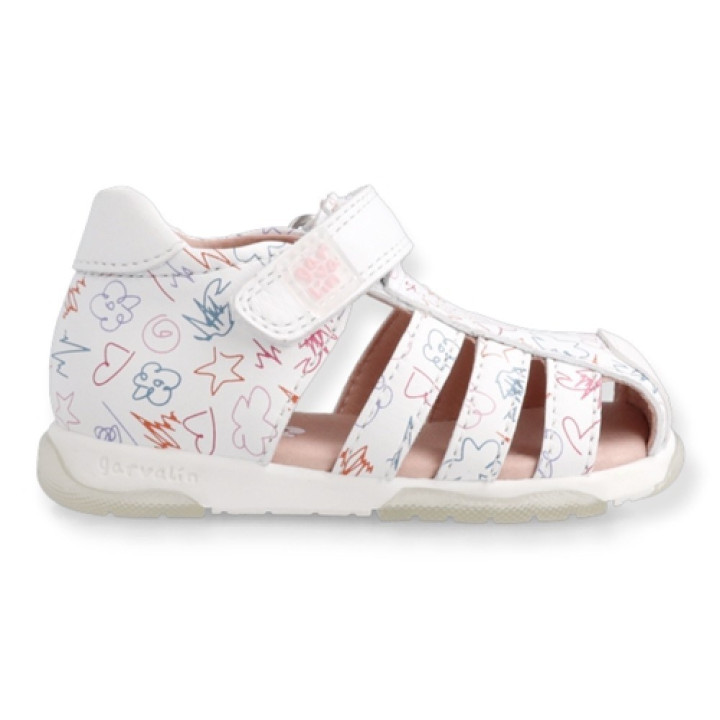 SANDALS GARVALIN FIRST STEPS 222312-A BLANCO Y MULTICOLOR