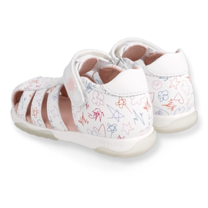 SANDAŁY GARVALIN FIRST STEPS 222312-A BLANCO Y MULTICOLOR