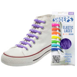SHOEPS ELASTIC LACES PURPLE 14 PIECES