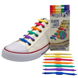 SHOEPS ELASTIC LACES MIX COLOURS 2.0 14 PIECES