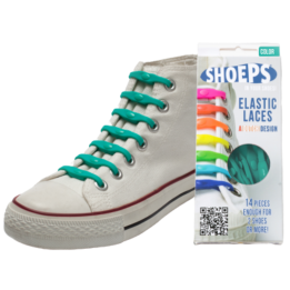 SHOEPS ELASTIC LACES GREEN 14 PIECES