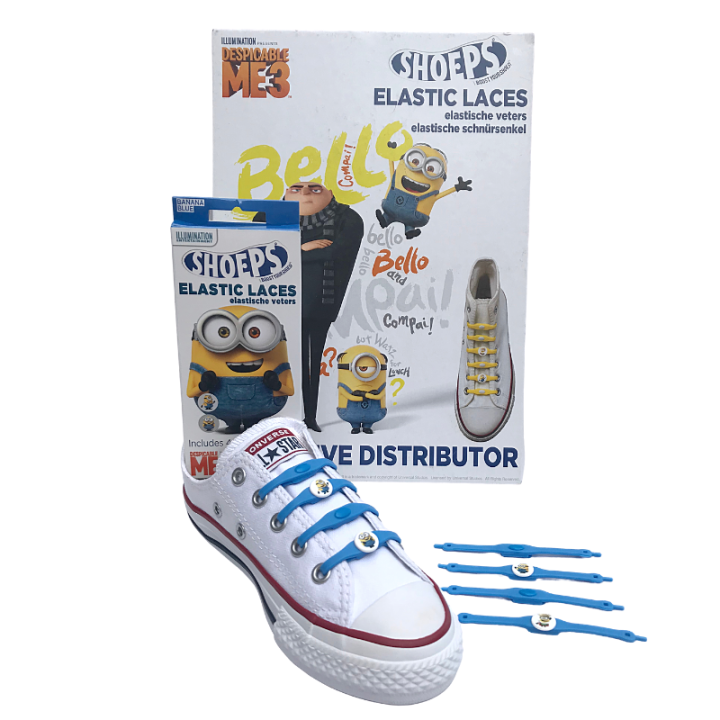 SHOEPS ELASTIC LACES MINIONS BLUE 14 PIECES