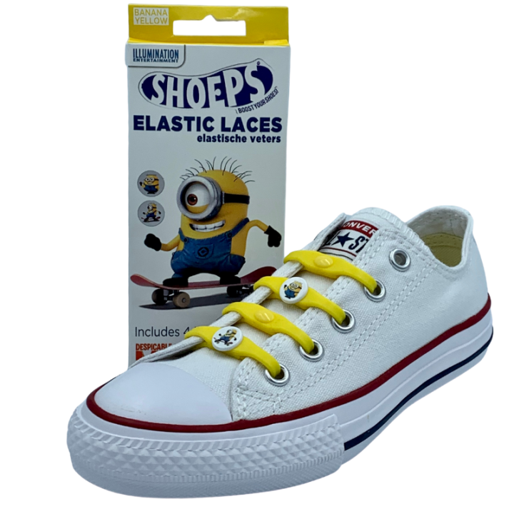 SHOEPS ELASTYCZNE SILIKONOWE SZNURÓWKI MINIONKI ŻÓŁTE 14 SZTUK