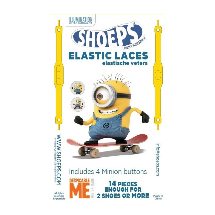 SHOEPS ELASTIC LACES MINIONS YELLOW 14 PIECES