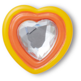 CROCS JIBBITZ™ CHARMS PRZYPINKA YELLOW ORANGE HEART GEM