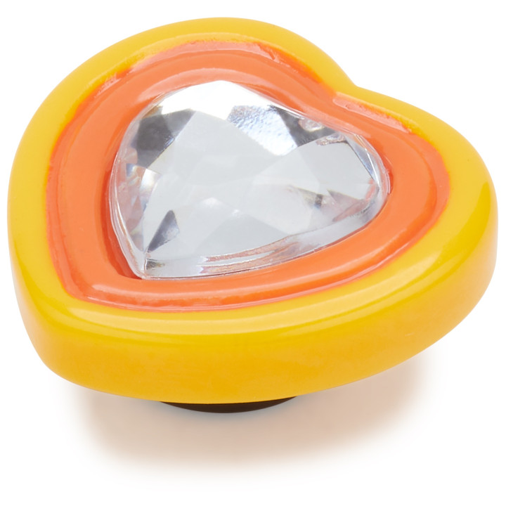 CROCS JIBBITZ™ CHARMS PRZYPINKA YELLOW ORANGE HEART GEM
