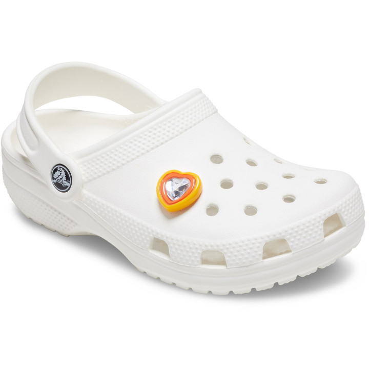 CROCS JIBBITZ™ CHARMS PRZYPINKA YELLOW ORANGE HEART GEM