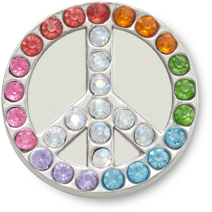 CROCS JIBBITZ™ CHARMS PRZYPINKA 10011227 GLITTER ELEVATED PEACE SIGN
