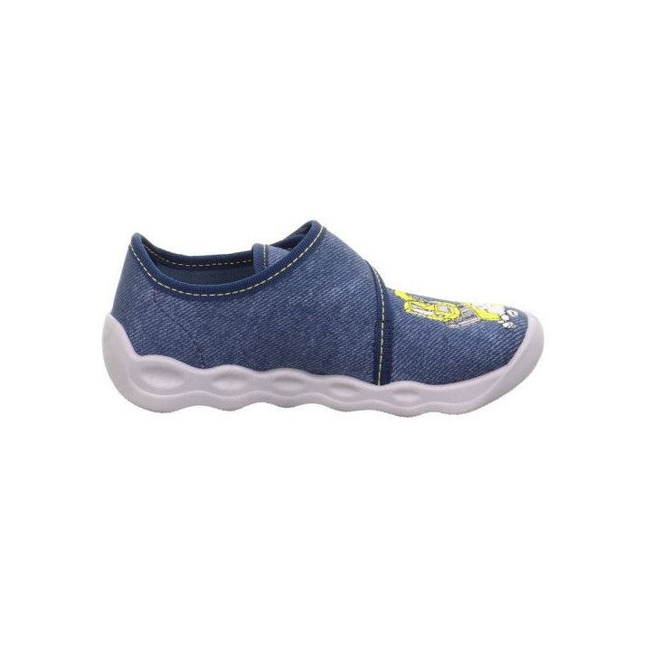 PANTOFLE TEKSTYLNE KAPCIE SUPERFIT BUBBLE BLAU 1-006274-8010