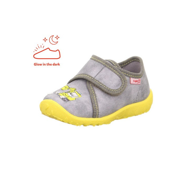 PANTOFLE TEKSTYLNE KAPCIE SUPERFIT SPOTTY GRAU 1-009254-2050