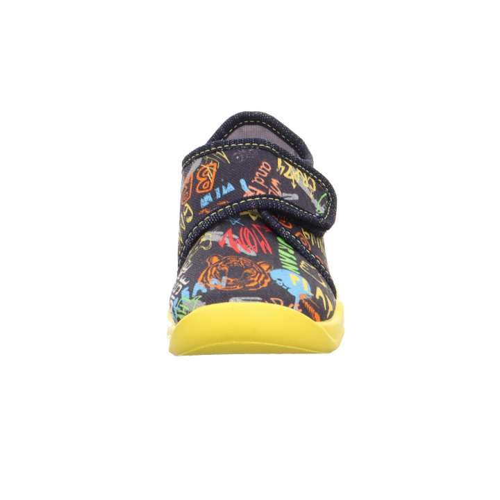 PANTOFLE TEKSTYLNE KAPCIE SUPERFIT BUBBLE DUNKELBLAU 1-006273-8010