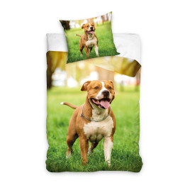 POŚCIEL BAWEŁNIANA 140 X 200 CM PIES AMSTAFF NL224076-PP