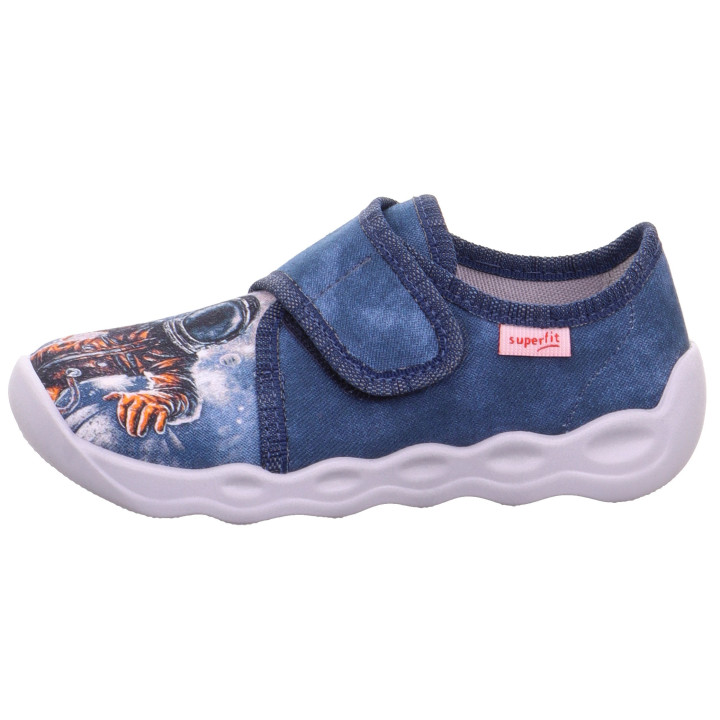 PANTOFLE TEKSTYLNE KAPCIE SUPERFIT BUBBLE BLAU/MEHRFARBIG 1-006274-8000
