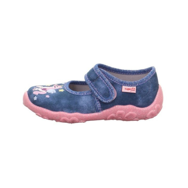 PANTOFLE TEKSTYLNE KAPCIE SUPERFIT BONNY BLAU/PINK 1-800282-8070