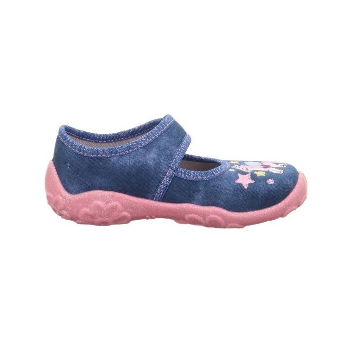PANTOFLE TEKSTYLNE KAPCIE SUPERFIT BONNY BLAU/PINK 1-800282-8070