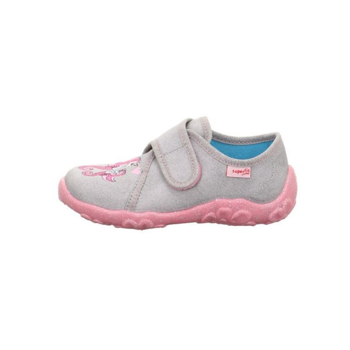 PANTOFLE TEKSTYLNE KAPCIE SUPERFIT BONNY GRAU/ROSA 1-000258-2500