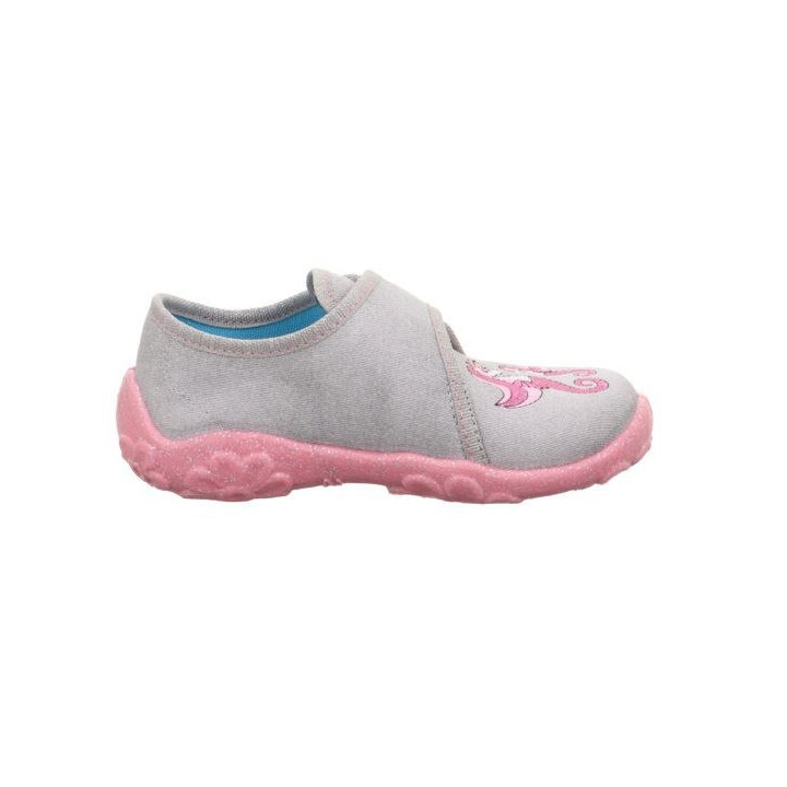 PANTOFLE TEKSTYLNE KAPCIE SUPERFIT BONNY GRAU/ROSA 1-000258-2500