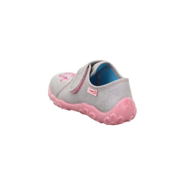 PANTOFLE TEKSTYLNE KAPCIE SUPERFIT BONNY GRAU/ROSA 1-000258-2500