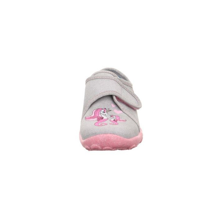 PANTOFLE TEKSTYLNE KAPCIE SUPERFIT BONNY GRAU/ROSA 1-000258-2500