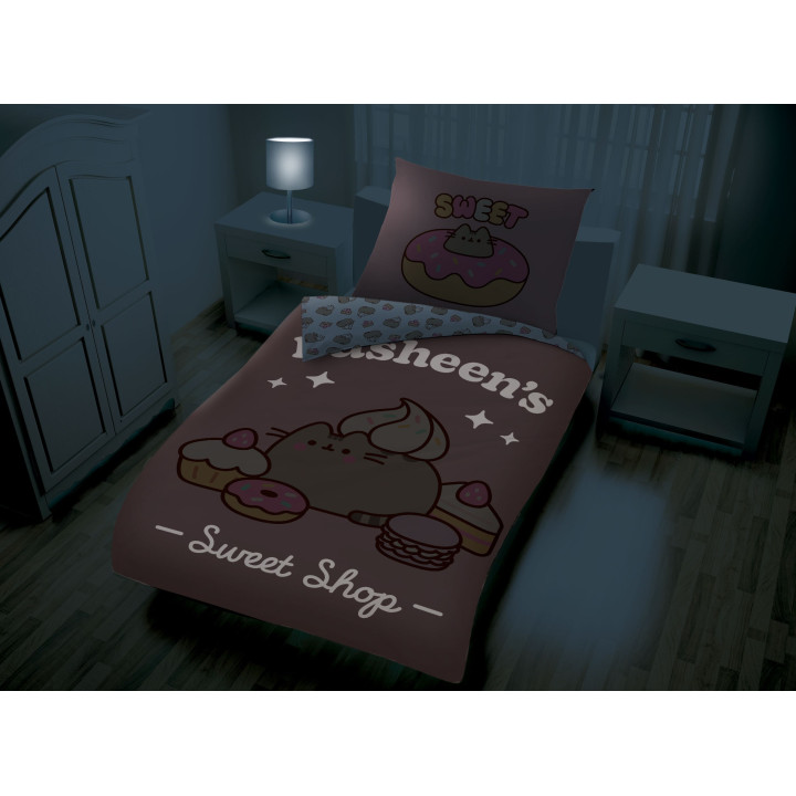 POŚCIEL BAWEŁNIANA FLUORESCENCYJNA 140 X 200 CM PUSHEEN'S SWEET SHOP PUS-2763BL