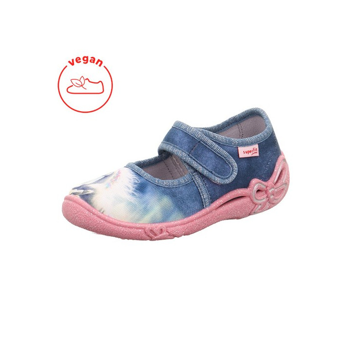 PANTOFLE TEKSTYLNE KAPCIE SUPERFIT BELINDA BLAU/ROSA 1-800288-8050