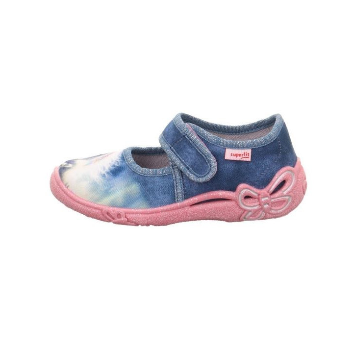PANTOFLE TEKSTYLNE KAPCIE SUPERFIT BELINDA BLAU/ROSA 1-800288-8050