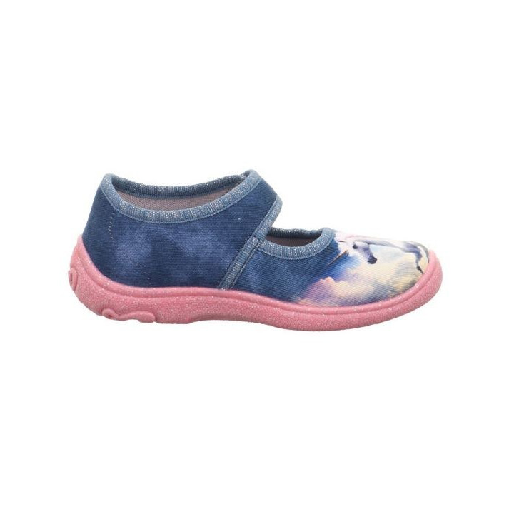 PANTOFLE TEKSTYLNE KAPCIE SUPERFIT BELINDA BLAU/ROSA 1-800288-8050
