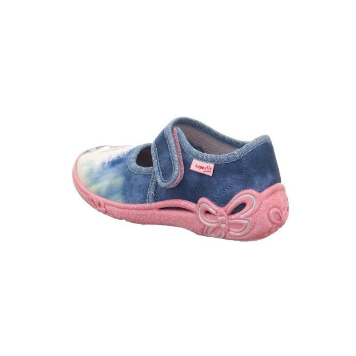 PANTOFLE TEKSTYLNE KAPCIE SUPERFIT BELINDA BLAU/ROSA 1-800288-8050