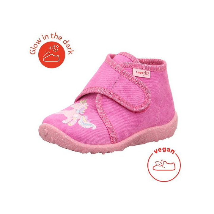 PANTOFLE TEKSTYLNE KAPCIE SUPERFIT SPOTTY ROSA 1-009253-5550