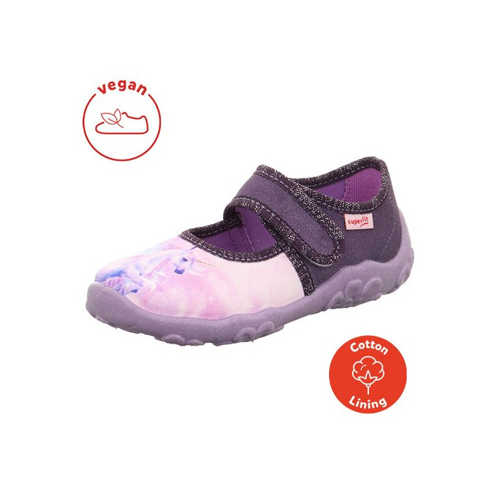 PANTOFLE TEKSTYLNE KAPCIE SUPERFIT BONNY LILA 1-000281-8540