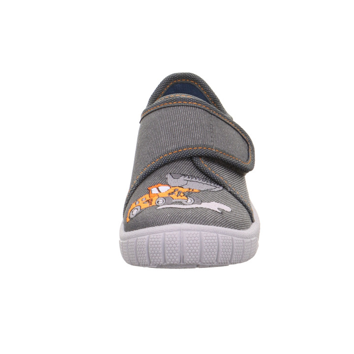 PANTOFLE TEKSTYLNE KAPCIE SUPERFIT BILL GRAU/ORANGE 1-800278-2050