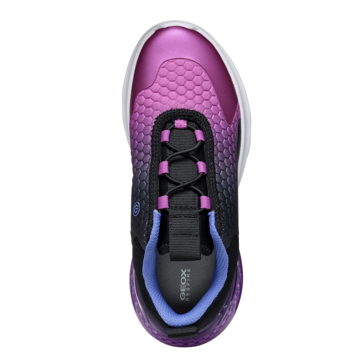 SNEAKERS GEOX ACTIVART ILLUMINUS BLACK/PURPLE LED LIGHTS