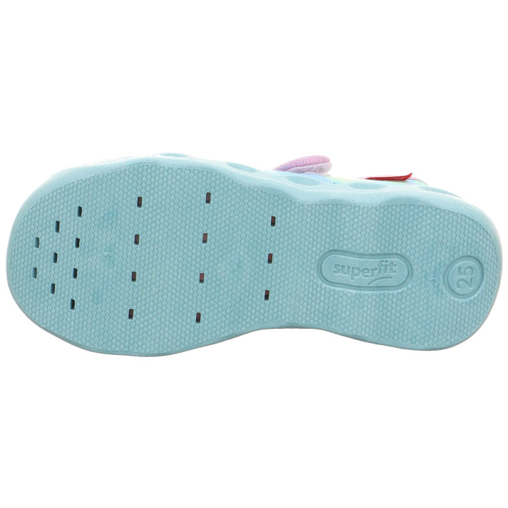 PANTOFLE TEKSTYLNE KAPCIE SUPERFIT BUBBLE TURKIS/MEHRFARBIG 1-006271-8420