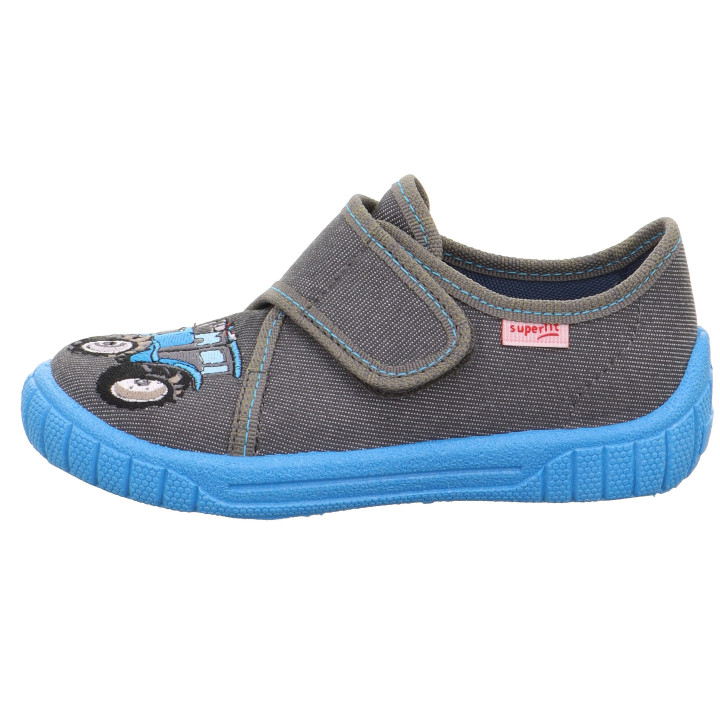 PANTOFLE TEKSTYLNE KAPCIE SUPERFIT BILL GRAU/HELLBLAU 1-800278-2060
