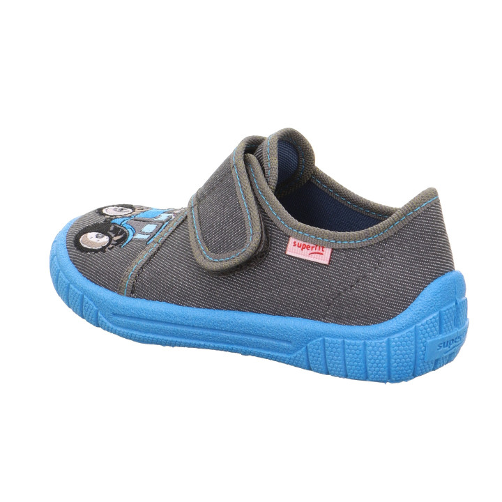 PANTOFLE TEKSTYLNE KAPCIE SUPERFIT BILL GRAU/HELLBLAU 1-800278-2060