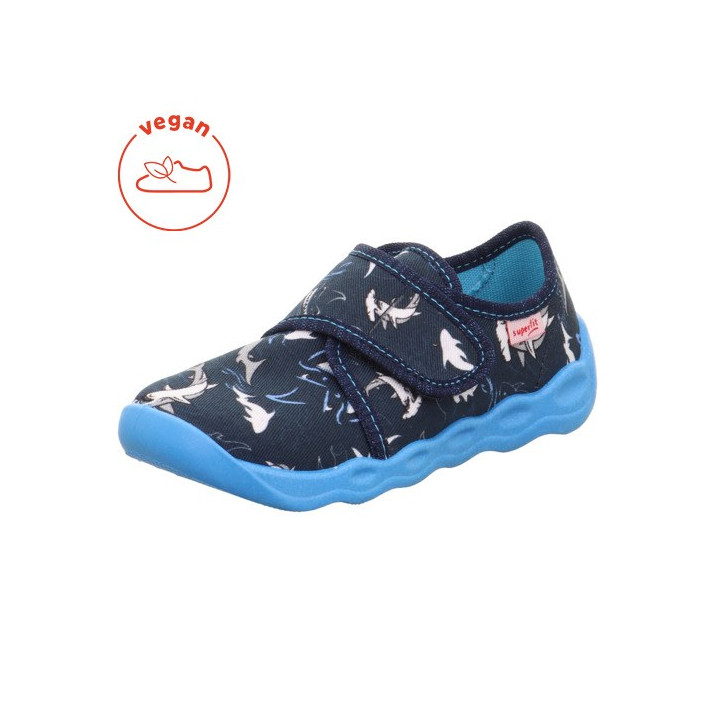PANTOFLE TEKSTYLNE KAPCIE SUPERFIT BUBBLE BLAU/MEHRFARBIG 1-006273-8030