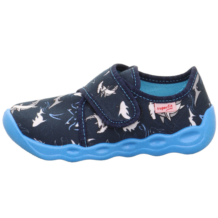 PANTOFLE TEKSTYLNE KAPCIE SUPERFIT BUBBLE BLAU/MEHRFARBIG 1-006273-8030