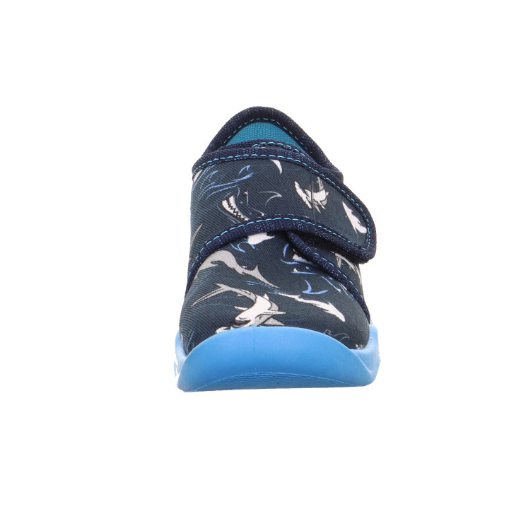 PANTOFLE TEKSTYLNE KAPCIE SUPERFIT BUBBLE BLAU/MEHRFARBIG 1-006273-8030