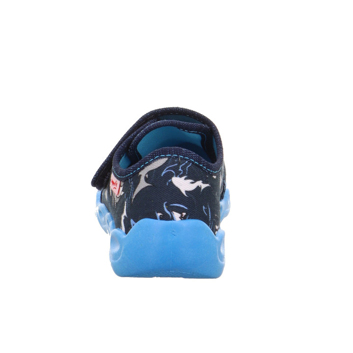 PANTOFLE TEKSTYLNE KAPCIE SUPERFIT BUBBLE BLAU/MEHRFARBIG 1-006273-8030