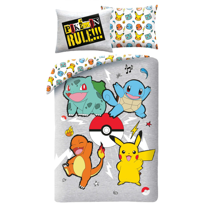POŚCIEL MIKROFIBRA 140 X 200 CM POKEMON PIKACHU RULE POK-472BL