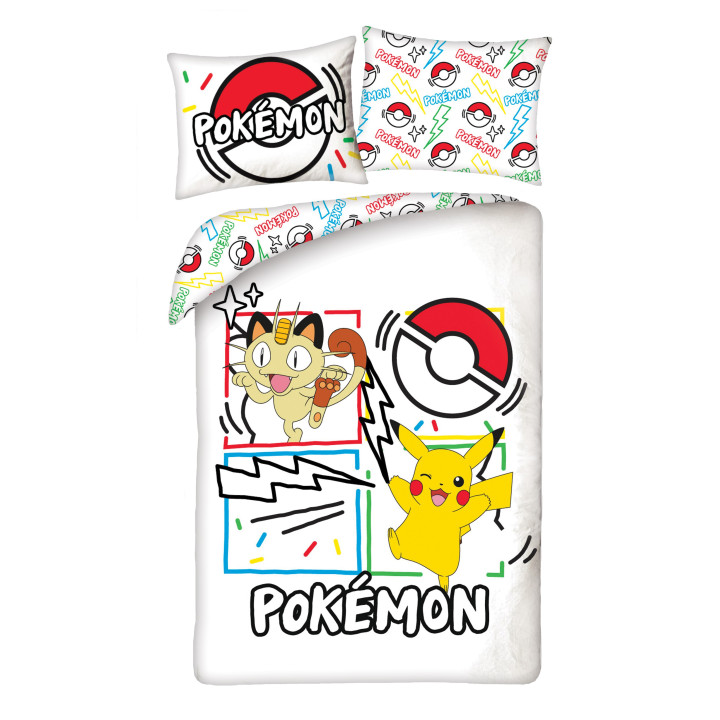 POŚCIEL MIKROFIBRA 140 X 200 CM POKEMON PIKACHU POK-1026BL