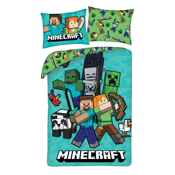 POŚCIEL MIKROFIBRA 140 X 200 CM MINECRAFT MNC-744BL