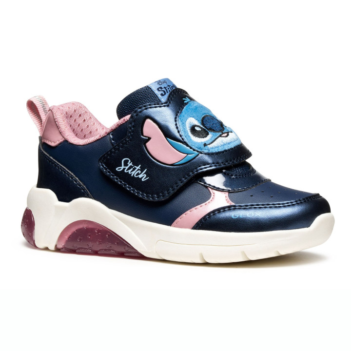 SNEAKERSY GEOX FADINLIGHT DISNEY STITCH NAVY/PINK LED LIGHTS