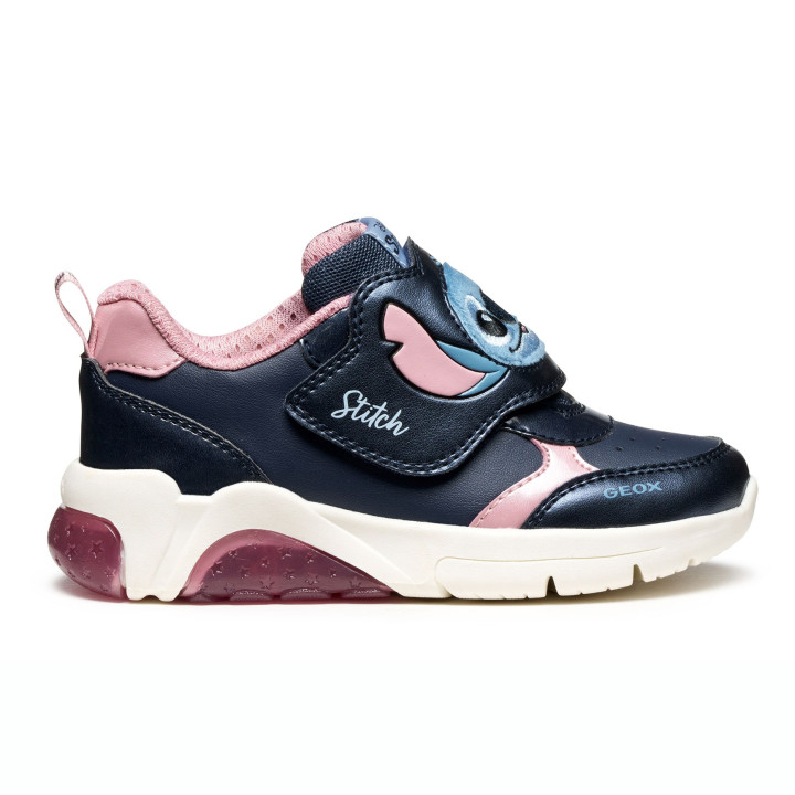 SNEAKERSY GEOX FADINLIGHT DISNEY STITCH NAVY/PINK LED LIGHTS