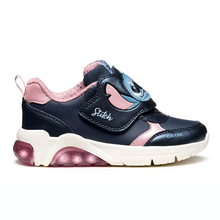 SNEAKERSY GEOX FADINLIGHT DISNEY STITCH NAVY/PINK LED LIGHTS