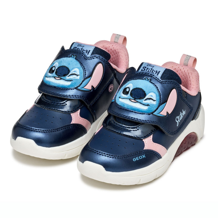 SNEAKERSY GEOX FADINLIGHT DISNEY STITCH NAVY/PINK LED LIGHTS