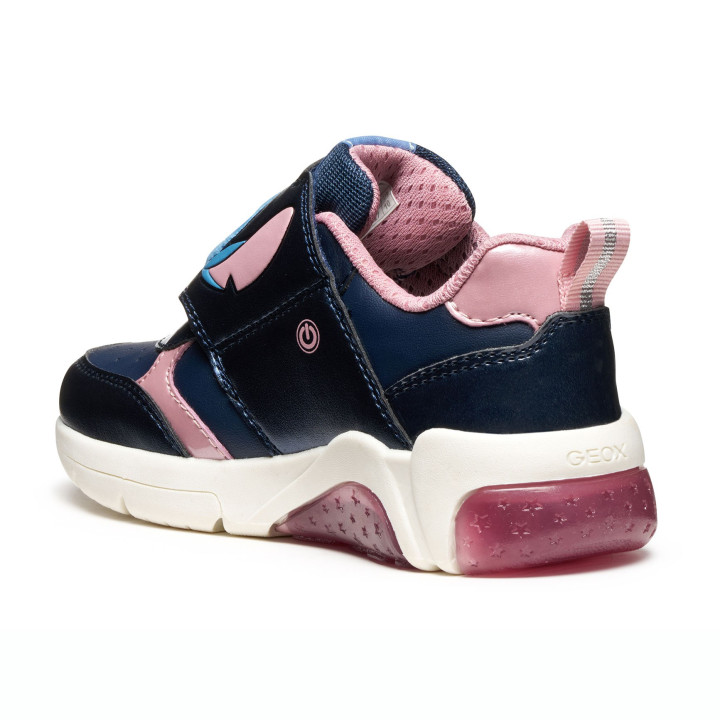 SNEAKERSY GEOX FADINLIGHT DISNEY STITCH NAVY/PINK LED LIGHTS