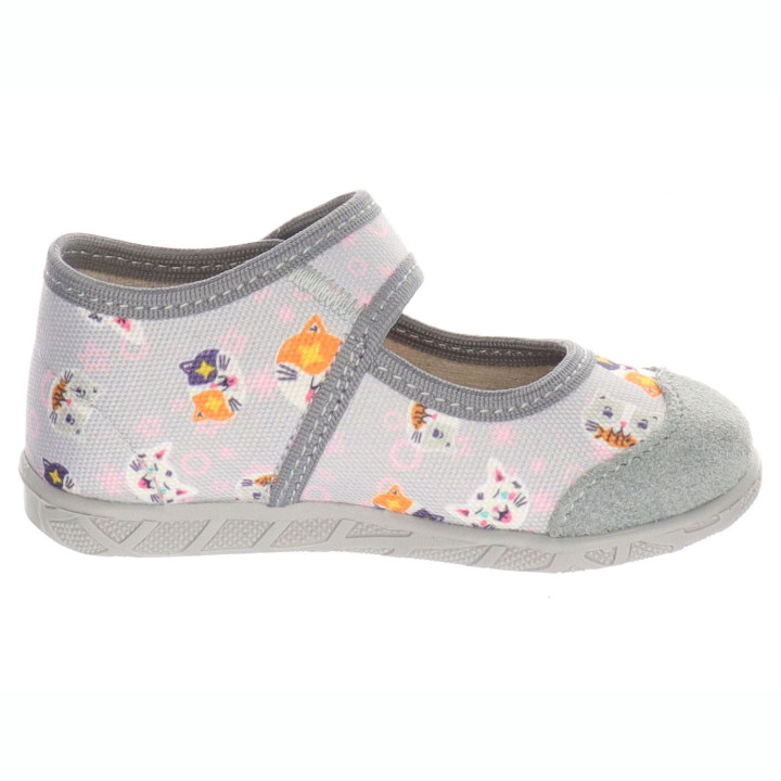 SLIPPERS MILAMI OPEN GRAY CATS