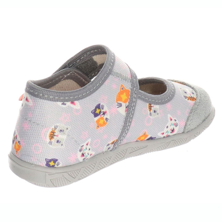 SLIPPERS MILAMI OPEN GRAY CATS